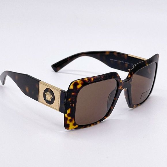 New Versace Women's Square Havana Sunglasses - Picture 10 of 10